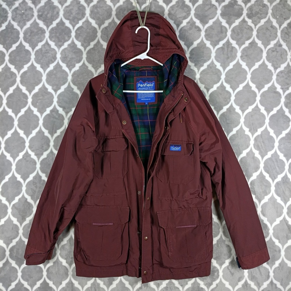 Penfield Parka Men XL Burgundy Kasson Mountain 60/40 Cloth Hooded Jacket